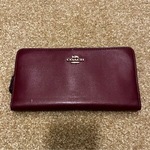 Coach Burgundy Leather Wallet